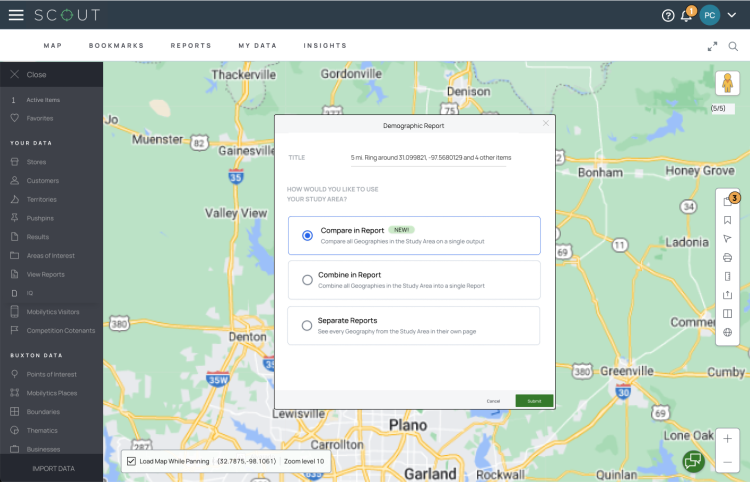 Compare Multiple Geographies in Configurable Demographics Reports