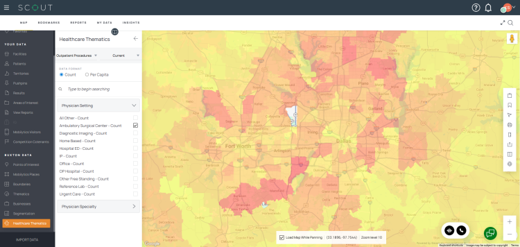 Updated demand insights, now including outpatient procedure demand insights by service line