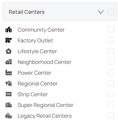 Leverage updated shopping centers datasets 